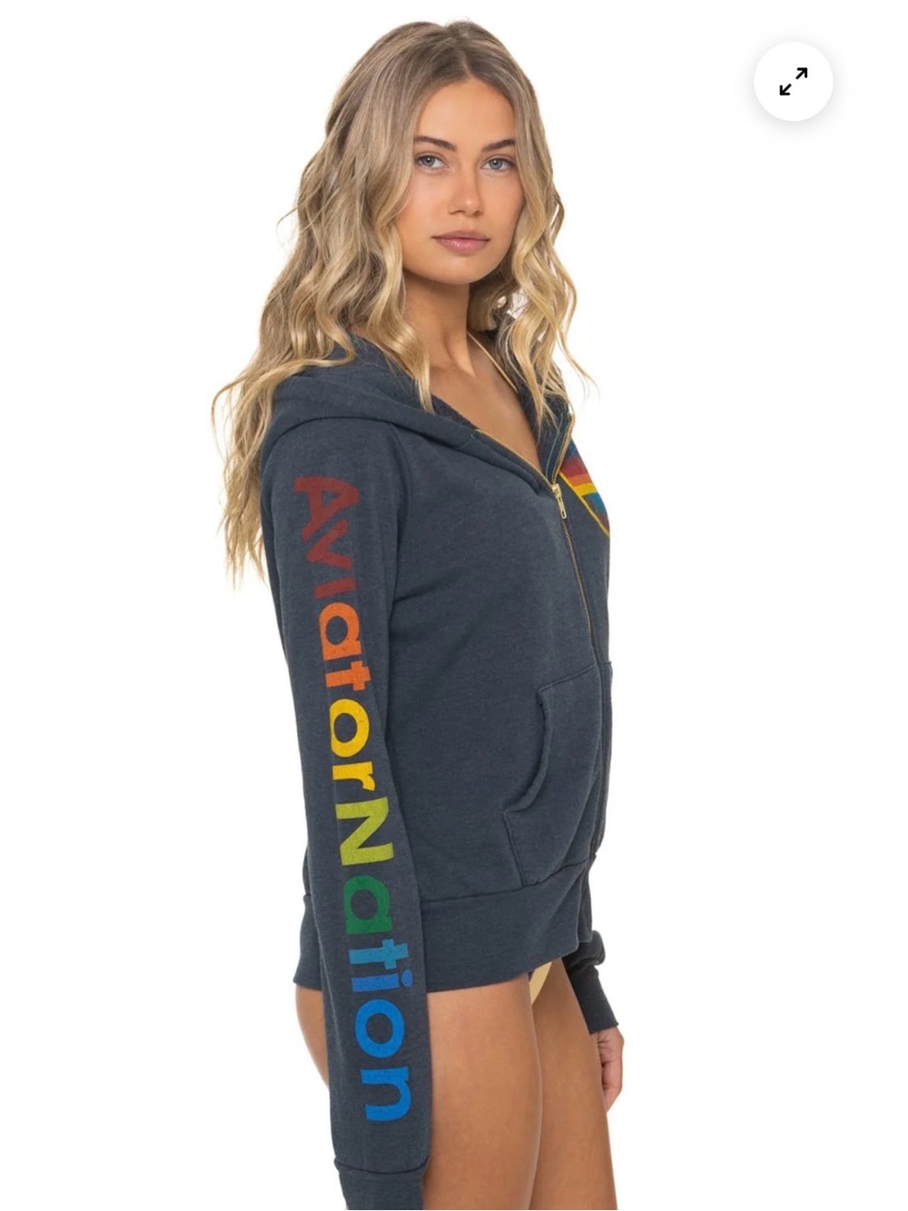 ๐ AVIATOR NATION VENICE HOODIE - CHARCOAL Large - Picture 11 of 14
